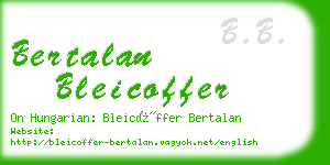 bertalan bleicoffer business card